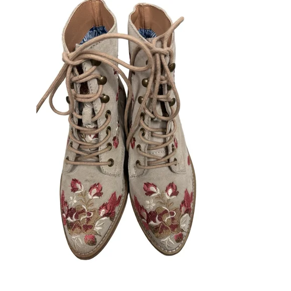 Dingo Women’s Seguaro Tan Floral Embroidered Booties Size 8 - Picture 4 of 11